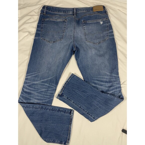 American Eagle Jeans Mens 36x32 Slim Straight Airflex Stretch Distressed Denim - Picture 5 of 5
